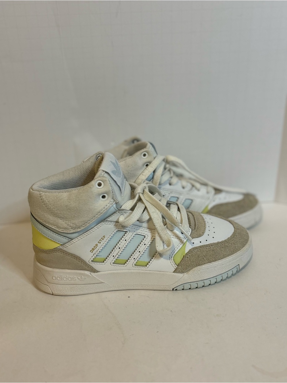 adidas drop step xl White Gray Yellow mid-Top Sneakers